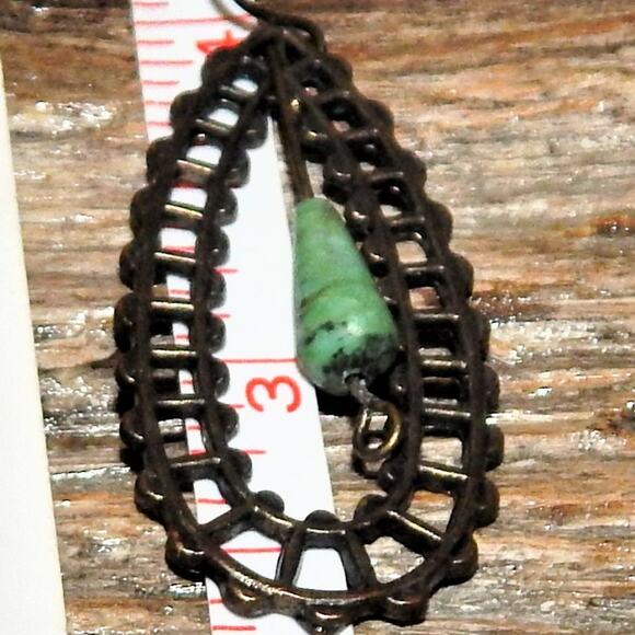 Sweet Up-Cycled Turquoise Earrings - Picture 4 of 5